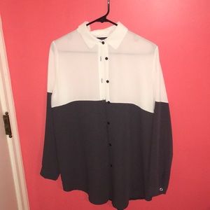 Button down tunic blouse